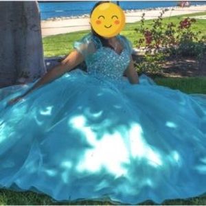 Azul Turquesa Vestido de Quinceañera